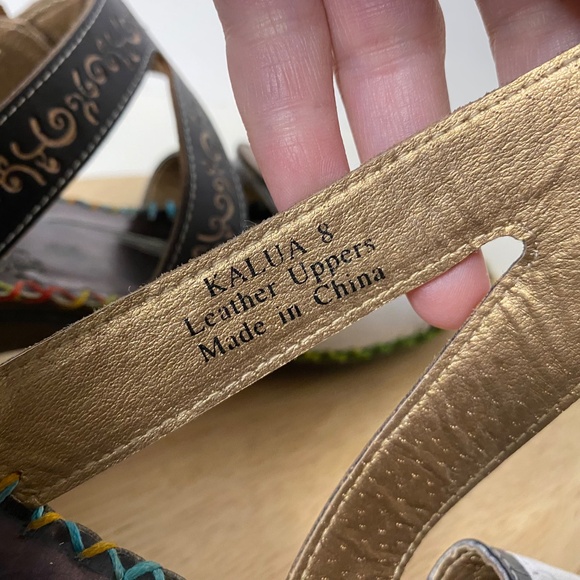 Elite By Corkys Size 8 Kalua Sandals  Multi Colored Art to Wear Wearable Art - Picture 6 of 10